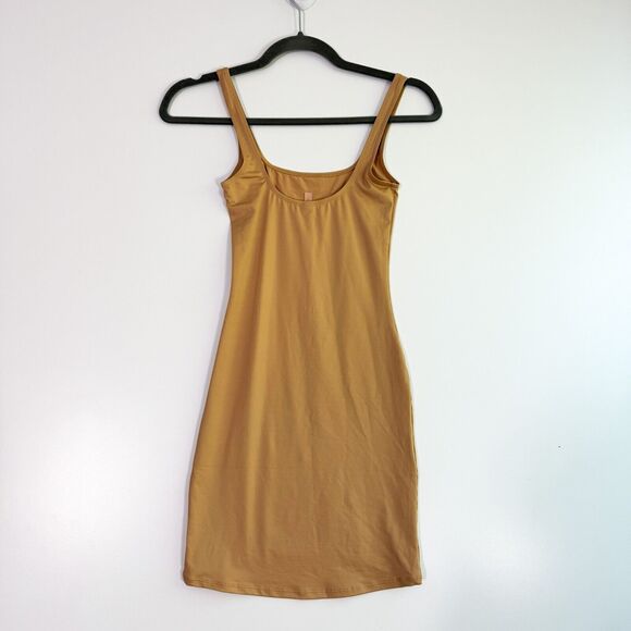 SKIMS Signature Swim Tank Dress Women Beach Sleeveless Swimwear Ochre Sz 2XS NWT - Picture 2 of 8
